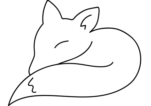 Fox Sleeping Coloring Page